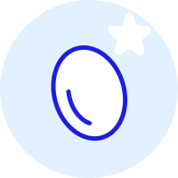 Icon of a lens with star