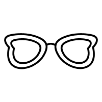 Icon of butterfly eyeglasses