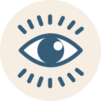 Icon of eye protected from UV rays