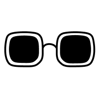 Ícono de gafas de sol cuadradas