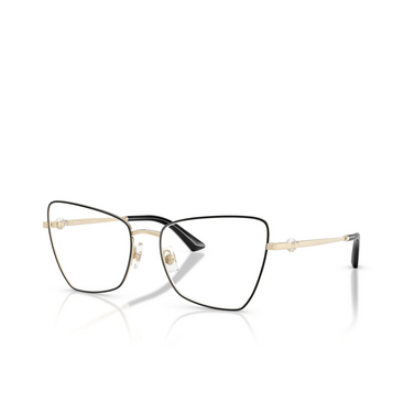 Jimmy Choo JC2010HB Eyeglasses 3010 pale gold / black - three-quarters view