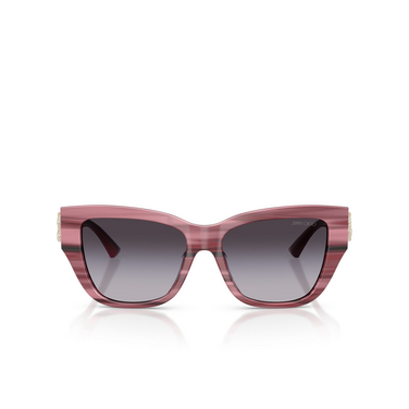 Jimmy Choo JC5039BU Sunglasses 50648G striped cranberry - front view