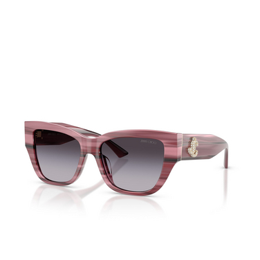 Jimmy Choo JC5039BU Sunglasses 50648G striped cranberry - three-quarters view