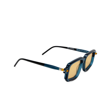 Kuboraum P23 Sunglasses BBY transparent petrol blue + petrol blue + black shine - three-quarters view