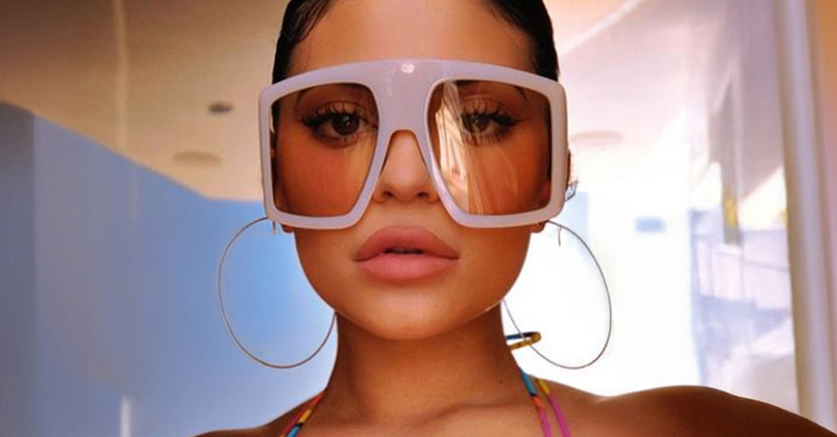 Kylie Jenner in mask sunglasses
