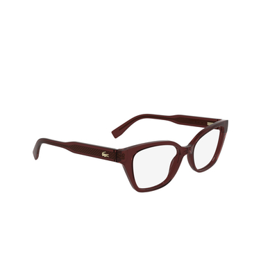 Lunettes de vue Lacoste L2983 601 transparent burgundy - Vue trois quarts