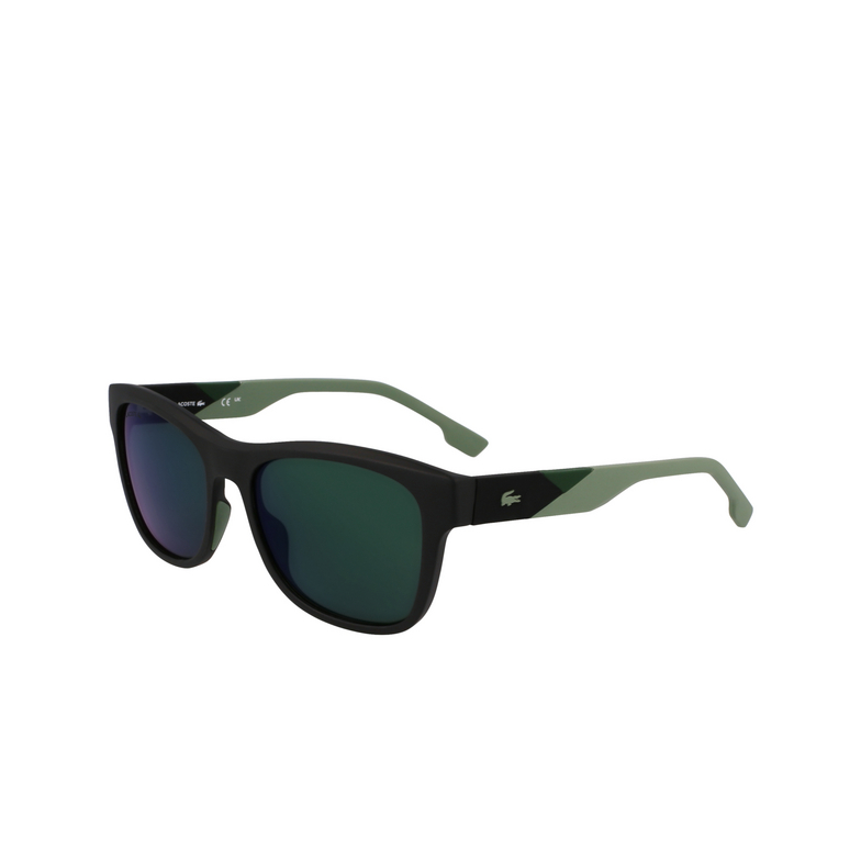 Lacoste L6043S Sunglasses 002 matte black / green mirror - 3/4