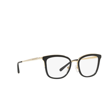 Occhiali da vista Michael Kors COCONUT GROVE 3332 light gold / black - tre quarti