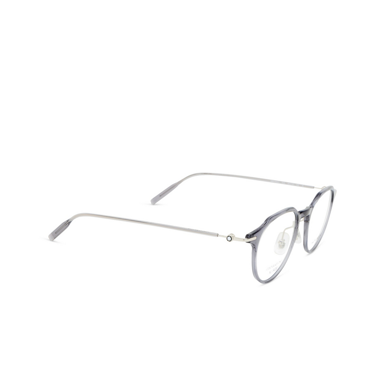 Lunettes de vue Montblanc MB0355O 003 shiny transparent grey - 2/3