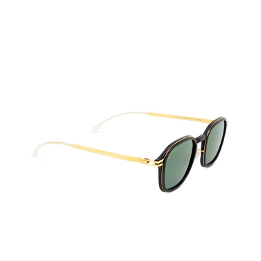 Gafas de sol Mykita FIR SUN 585 mh7-pitch black/glossy gold - Vista tres cuartos