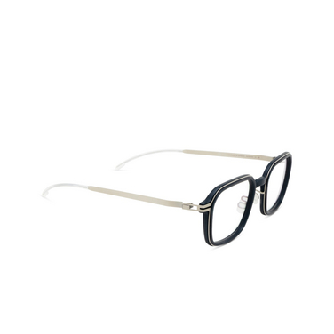 Mykita ROWAN Eyeglasses 612 mh69-indigo/matte silver - three-quarters view