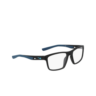 Lunettes de vue Nike 7015 004 matte black / space blue - Vue trois quarts