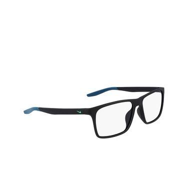 Nike 7116 Eyeglasses 011 matte black / space blue - three-quarters view