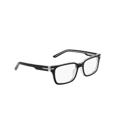 Nike 7174 Eyeglasses 010 black / crystal laminate - three-quarters view