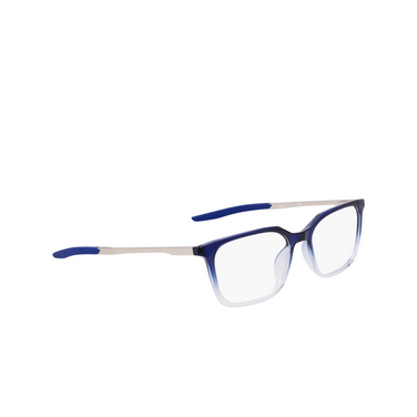 Nike 7227 Eyeglasses 416 blue void / crystal fade - three-quarters view