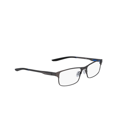 Gafas graduadas Nike 8046 071 brushed gunmetal / black - Vista tres cuartos