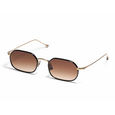 Peter And May AKIRA Sunglasses BLACK & GOLD / FADE BROWN - three-quarters view