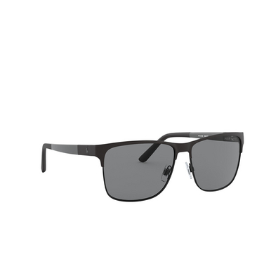 Lunettes de soleil Polo Ralph Lauren PH3128 939781 matte black on shiny black - Vue trois quarts
