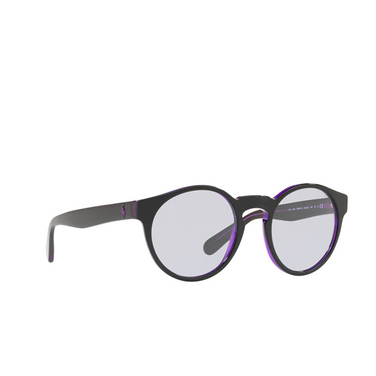 Lunettes de soleil Polo Ralph Lauren PH4101 56991A shiny black on transp purple - Vue trois quarts