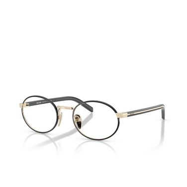 Prada PR B55V Eyeglasses AAV1O1 pale gold / black - three-quarters view