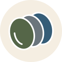 Icon with showing different color lenses