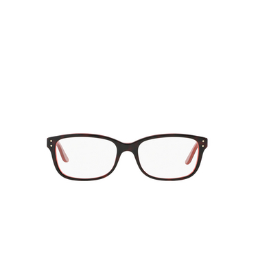 Ralph Lauren RL6062 Eyeglasses 5255 shiny dark havana on red - front view