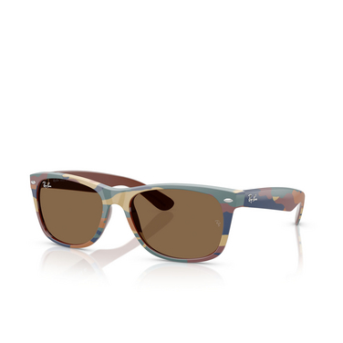 Lunettes de soleil Ray-Ban NEW WAYFARER 682533 brown & blue camuflage - Vue trois quarts