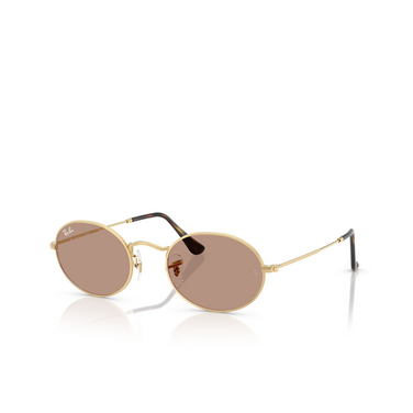 Occhiali da sole Ray-Ban OVAL 001/1A arista gold - tre quarti