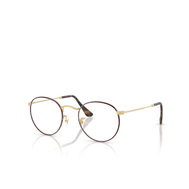 Occhiali da vista Ray-Ban ROUND METAL 3188 matt havana on matt arista gold - tre quarti