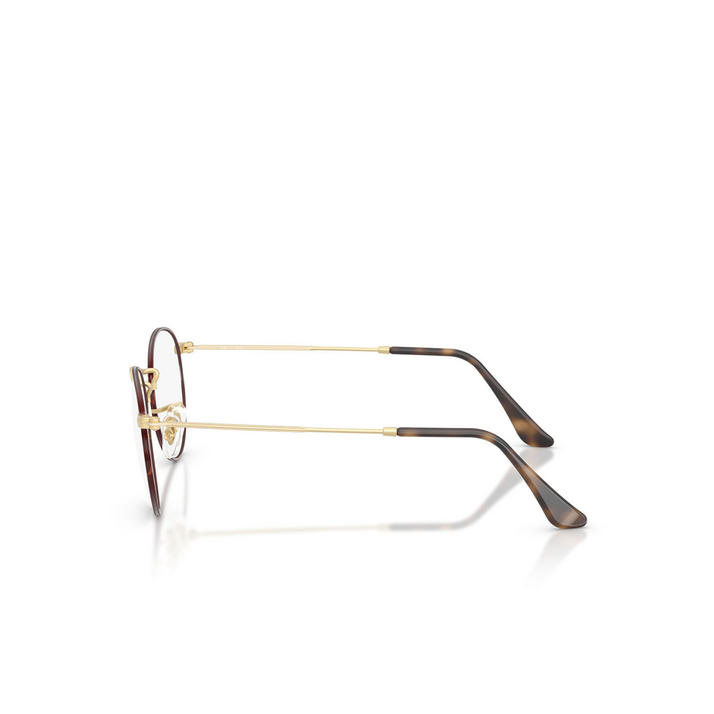 Occhiali da vista Ray-Ban ROUND METAL 3188 matt havana on matt arista gold - 3/4