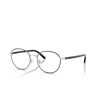 Lunettes de vue Ray-Ban RX6538D 2861 black on silver - Vue trois quarts