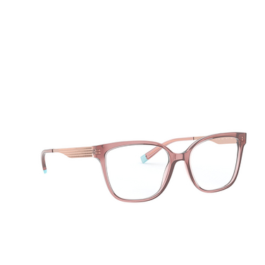 Tiffany TF2189 Eyeglasses 8297 pink brown transparent - three-quarters view