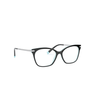 Tiffany TF2194 Eyeglasses 8055 black on tiffany blue - three-quarters view