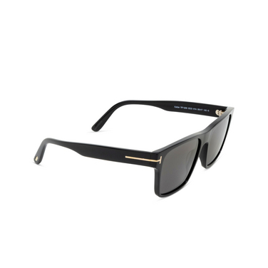 Tom Ford CALDER Sunglasses 01A shiny black - three-quarters view