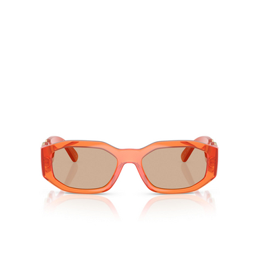 Lunettes de soleil Versace Medusa Biggie 552763 transparent papaya - Vue de face