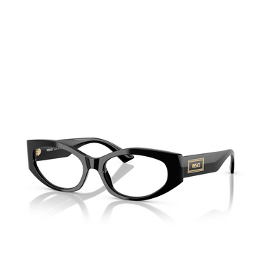 Versace VE3369 Eyeglasses GB1 black - three-quarters view