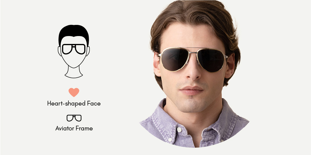 aviator sunglasses for heart-shaped face