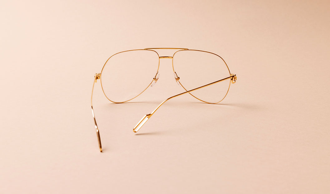 Shop Cartier aviator eyeglasses