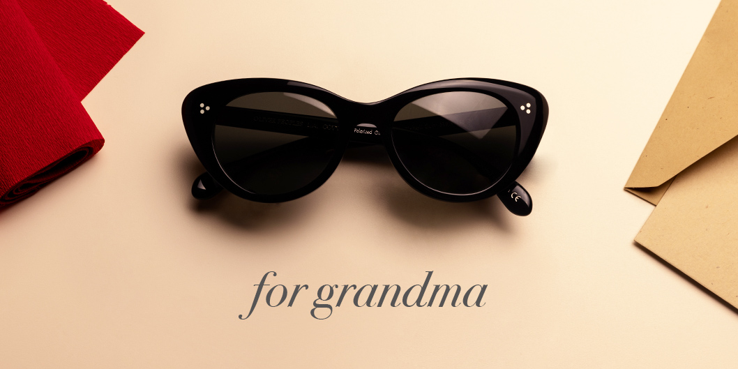 Unique holiday gift idea for grandma: all-black cat-eye sunglasses
