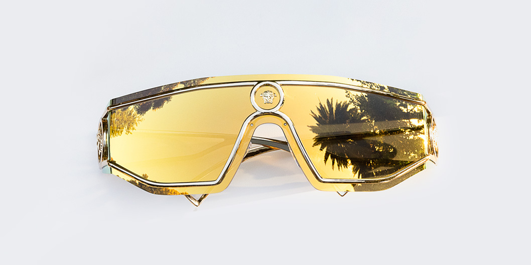 Gold mirrored sunglasses are on trend this season