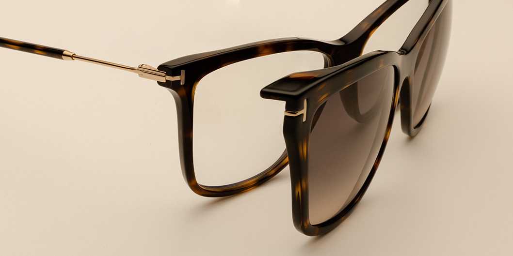 Modelli su cui investire: occhiali da vista Tom Ford con clip da sole