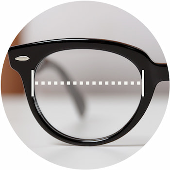Cómo medir el ancho de los cristales en las monturas de las gafas graduadas o de sol